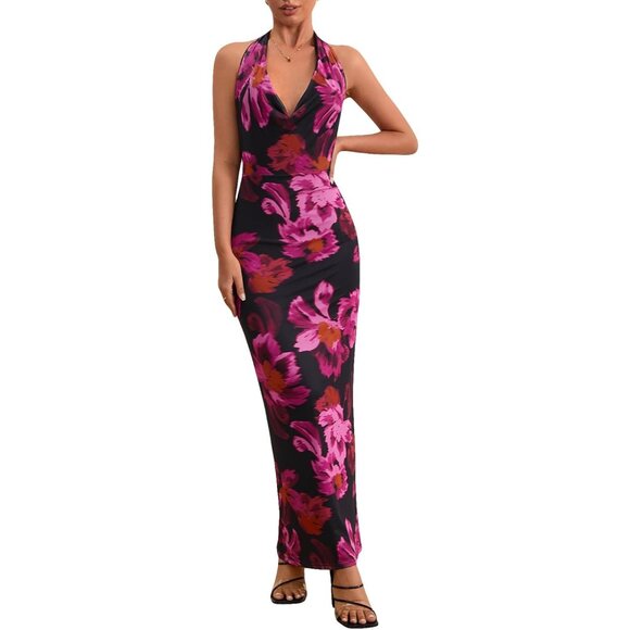 women's red halter dress Rose Red Halter Mini Dress - US 6 main image 1